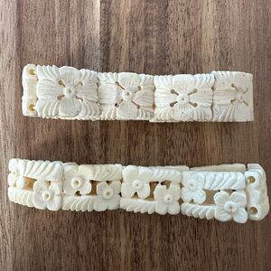 Carved Bone Floral Bracelets